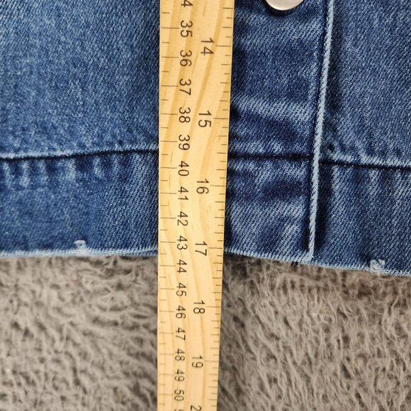 H&M Skirt Womens 8 Medium Wash Cotton Button Front Denim Jean - Picture 3 of 8